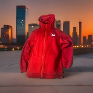 Moneyball Hoodie Full Zipper Sweatshirt Mens Medium Red